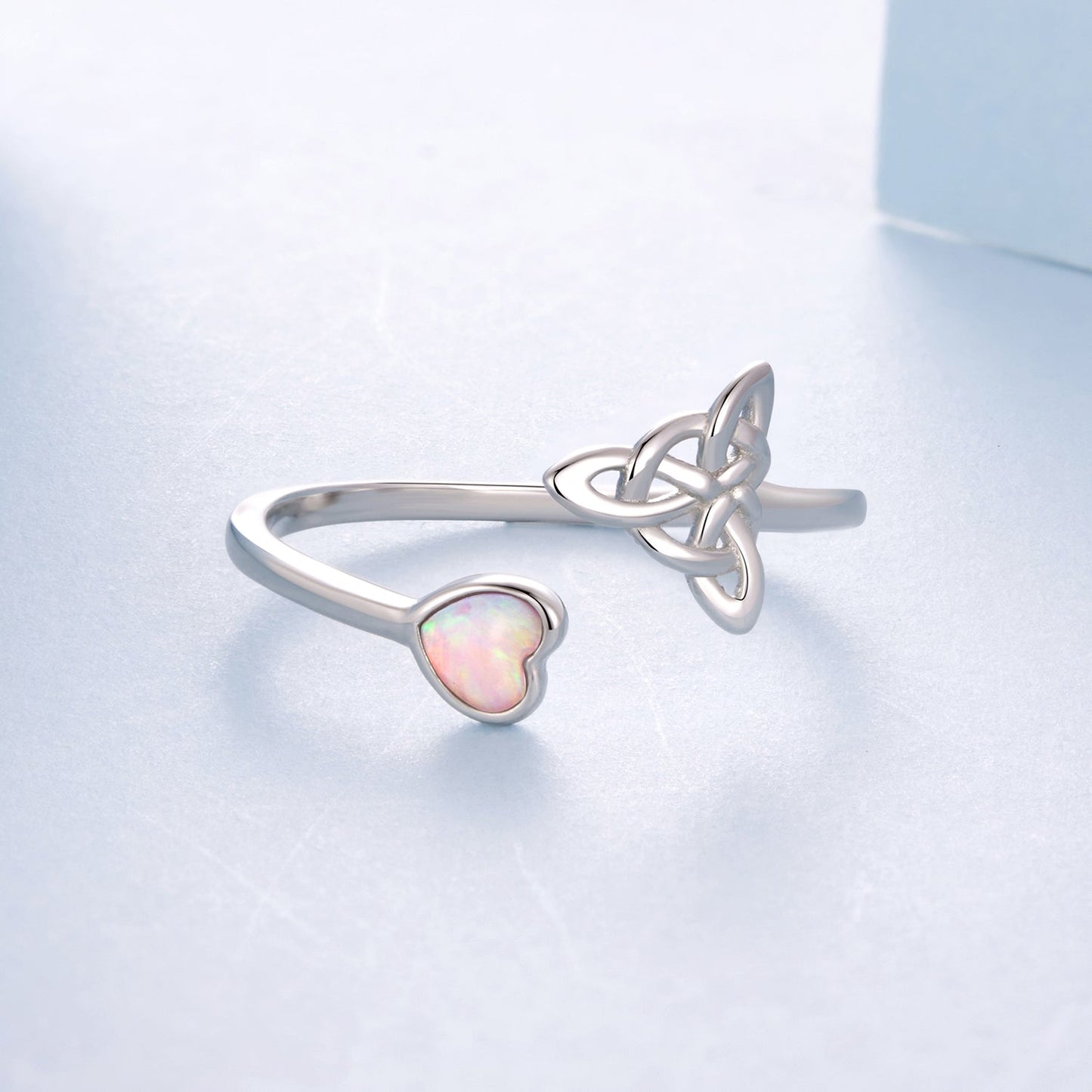 925 Sterling Silver Synthetic Opal White Gold Plated Ring for Women