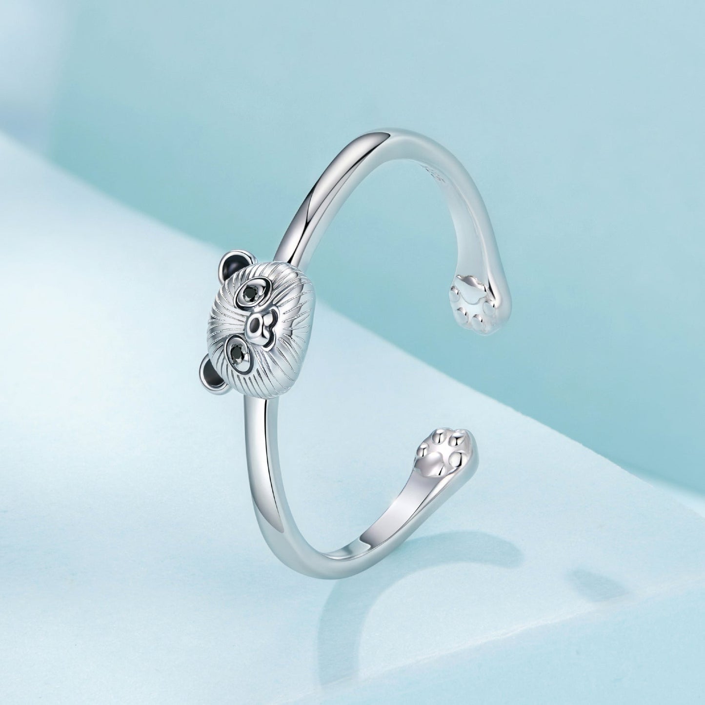 925 Sterling Silver White Gold Plated Enamel Ring for Women