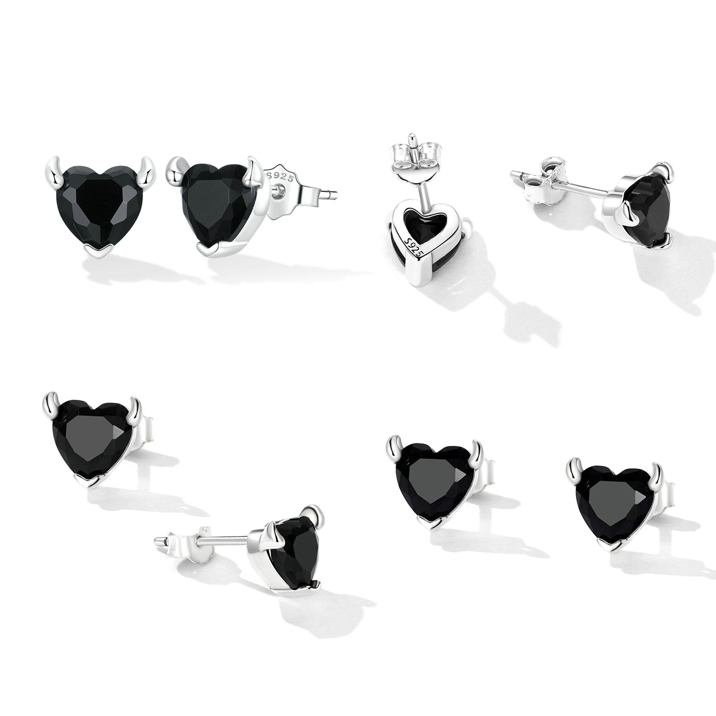 925 Sterling Silver Oxidized CZ Earrings for Women