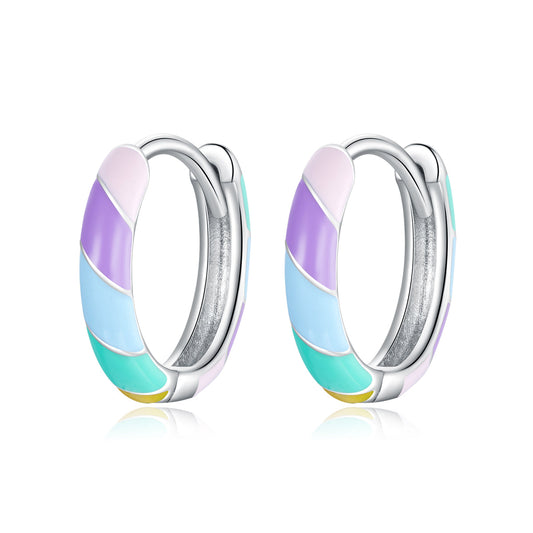 S925 Sterling Silver Enamel Earrings for Women