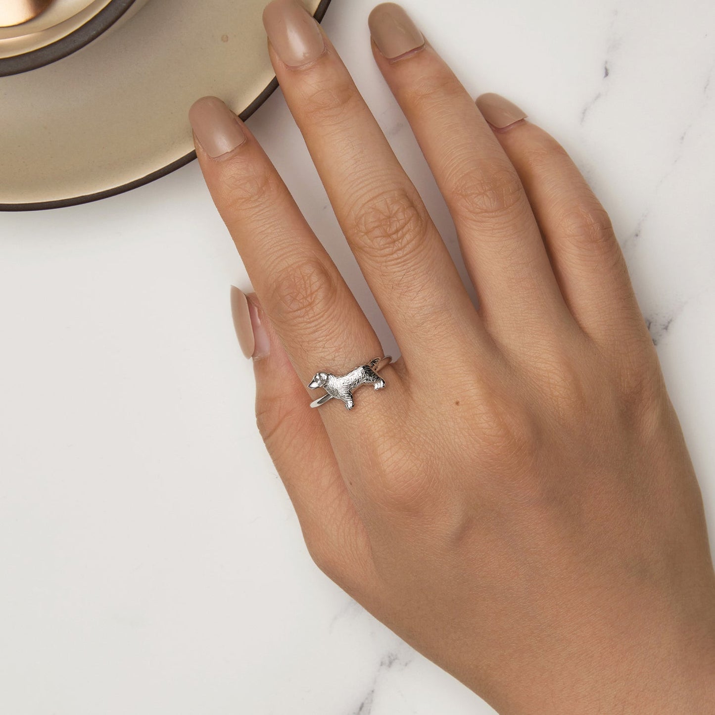 925 Sterling Silver Dog Ring 1.7mm for Women
