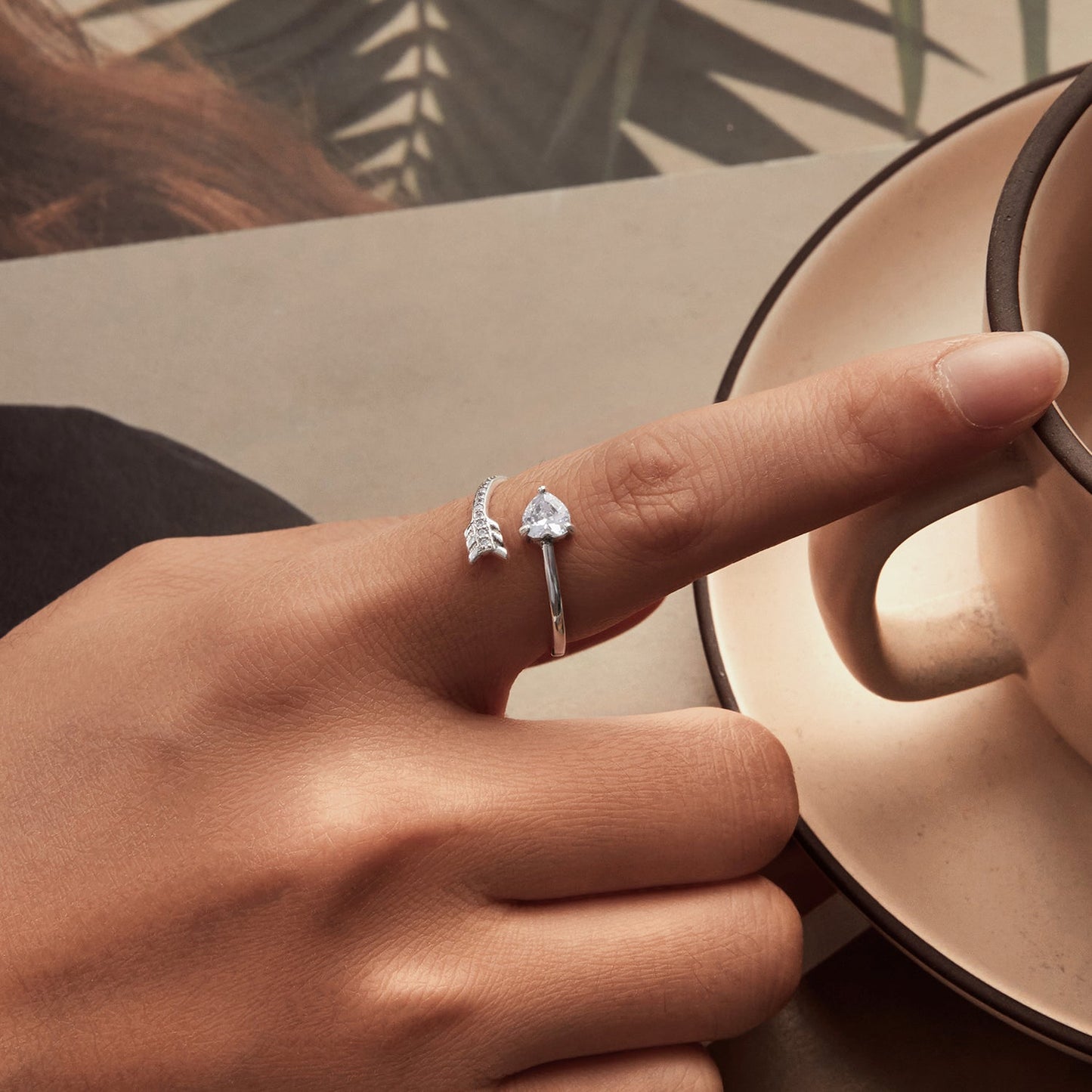 925 Sterling Silver Oxidized Pavé Setting CZ Ring