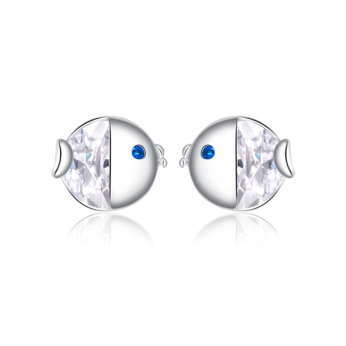 925 Sterling Silver Earrings with Pavé Setting CZ, Size 0.6*0.7cm, for Women