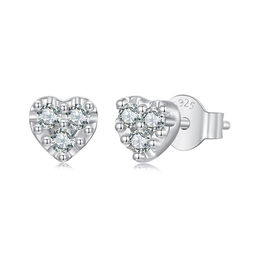 925 Sterling Silver Moissanite 0.03 Carat Earrings for Women