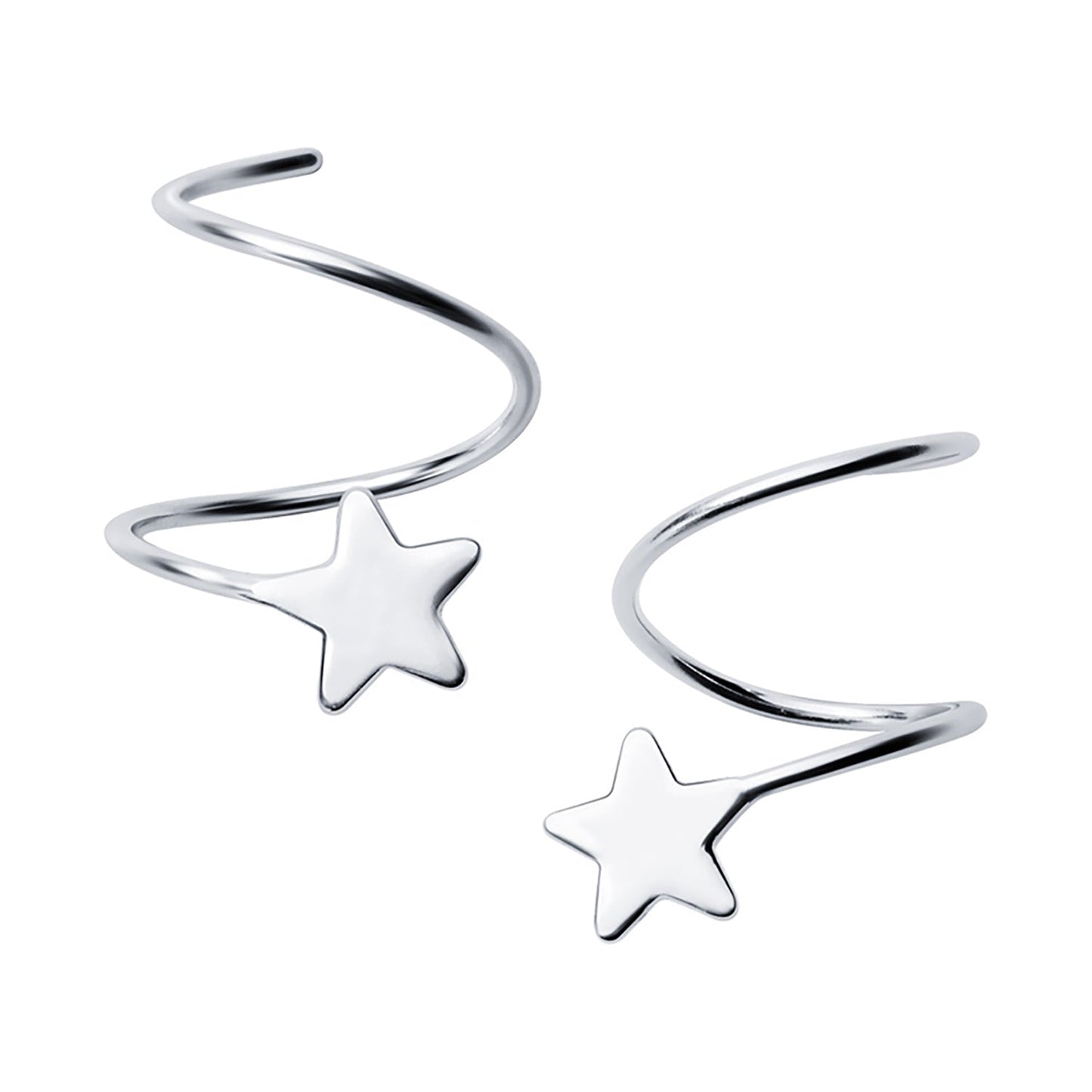 925 Sterling Silver Pentagram Earrings