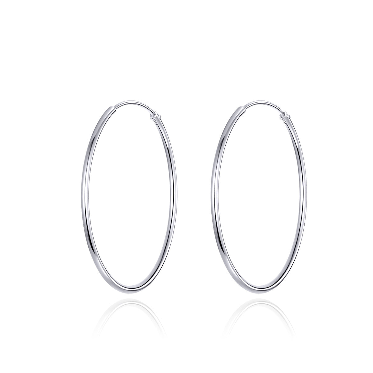 925 Sterling Silver Plated Platinum Earrings 3cm for Women