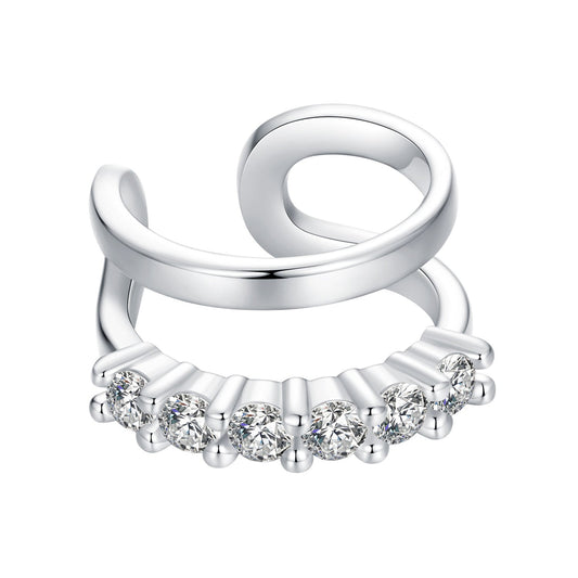 925 Sterling Silver Earrings with Pavé Setting CZ in Platinum
