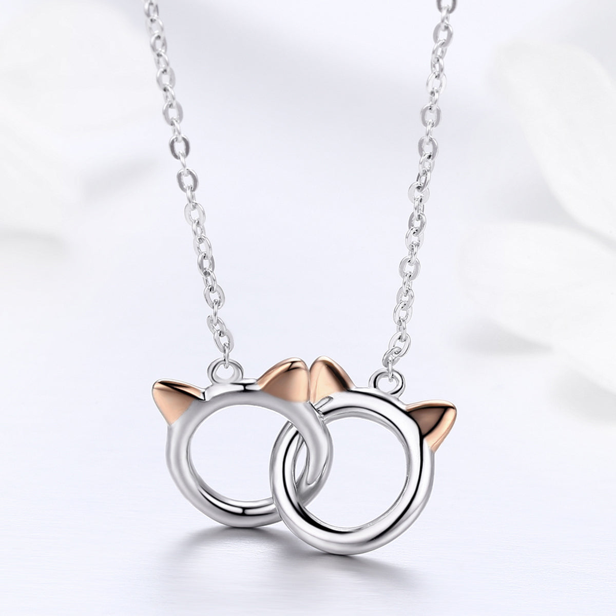 925 Sterling Silver Necklace, Length 38-45cm, Pendant 1.2*1cm, for Women