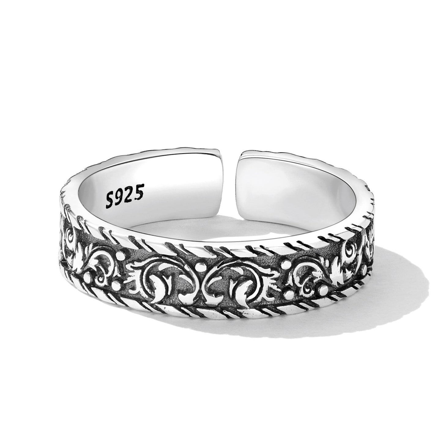 925 Oxidized Silver 0.5cm Ring
