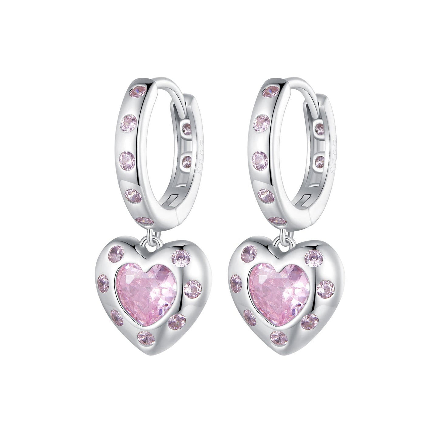 925 Sterling Silver Pavé Setting CZ Earrings for Women