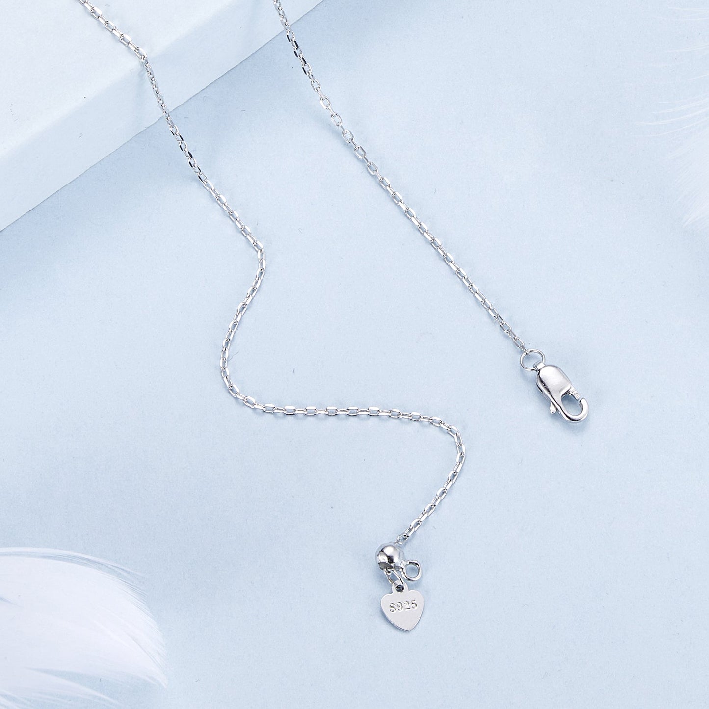 925 Sterling Silver 400mm CZ Pavé Setting Necklace for Women