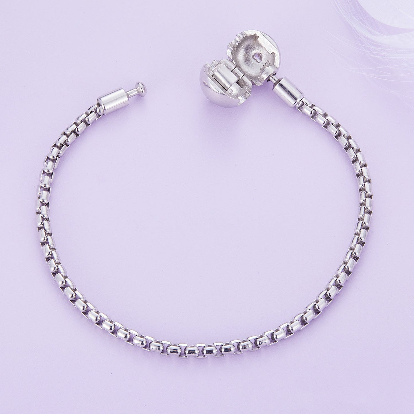 925 Sterling Silver Bracelet 19cm with CZ Stones for Women