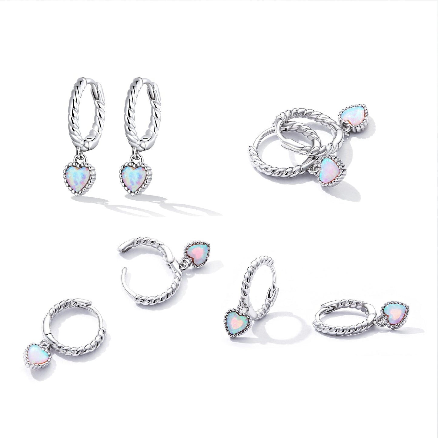 S925 Sterling Silver Translucent Opal Earrings
