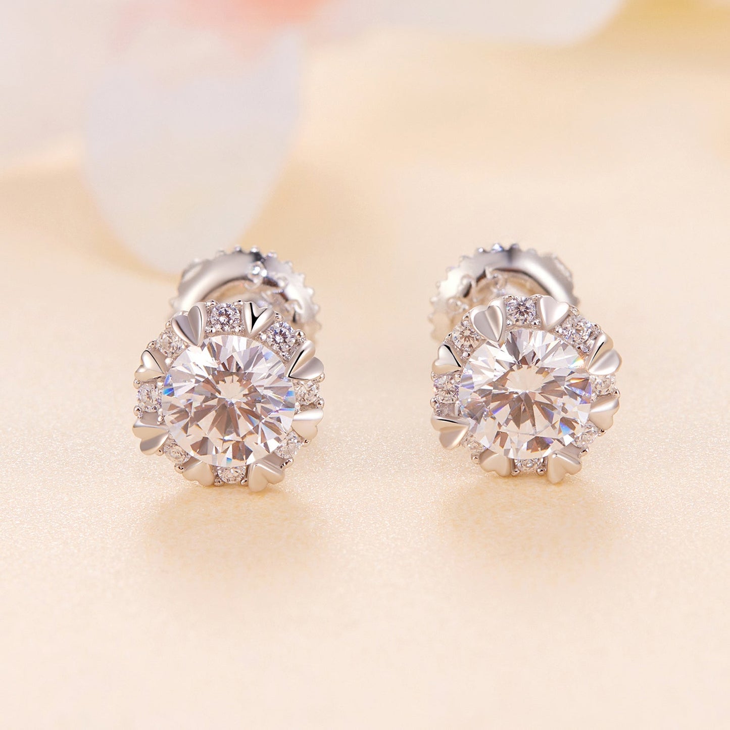 925 Sterling Silver Moissanite 0.50 Carat Earrings for Women