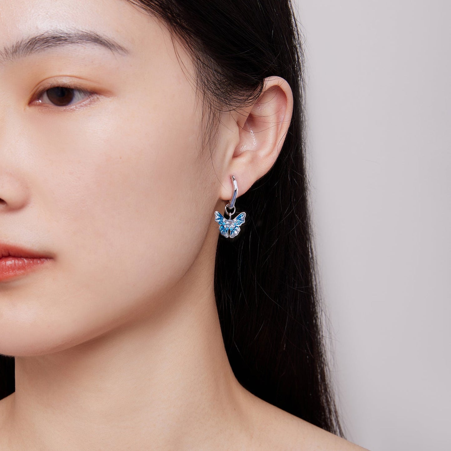 925 Sterling Silver Enamel Pavé Setting CZ Earrings for Women
