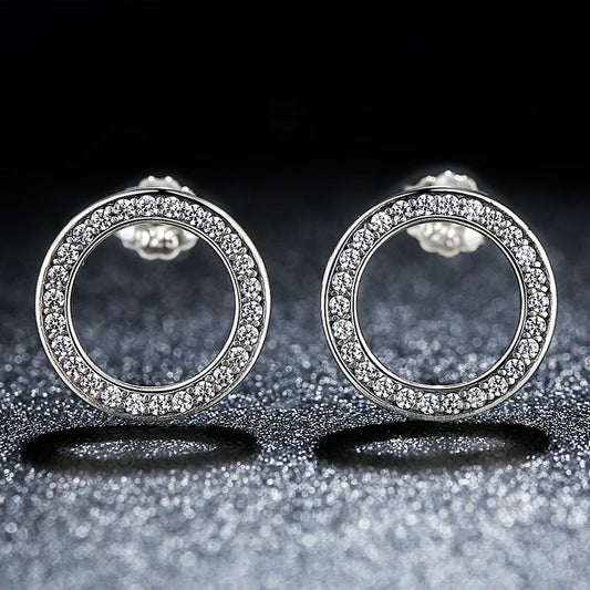 925 Sterling Silver Pavé Setting CZ Earrings