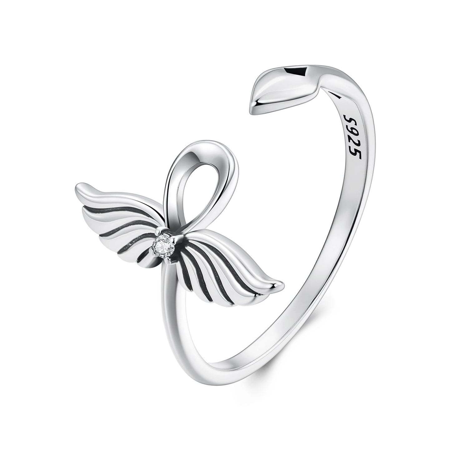925 Sterling Silver Oxidized Silver Pavé Setting CZ Rings for Women