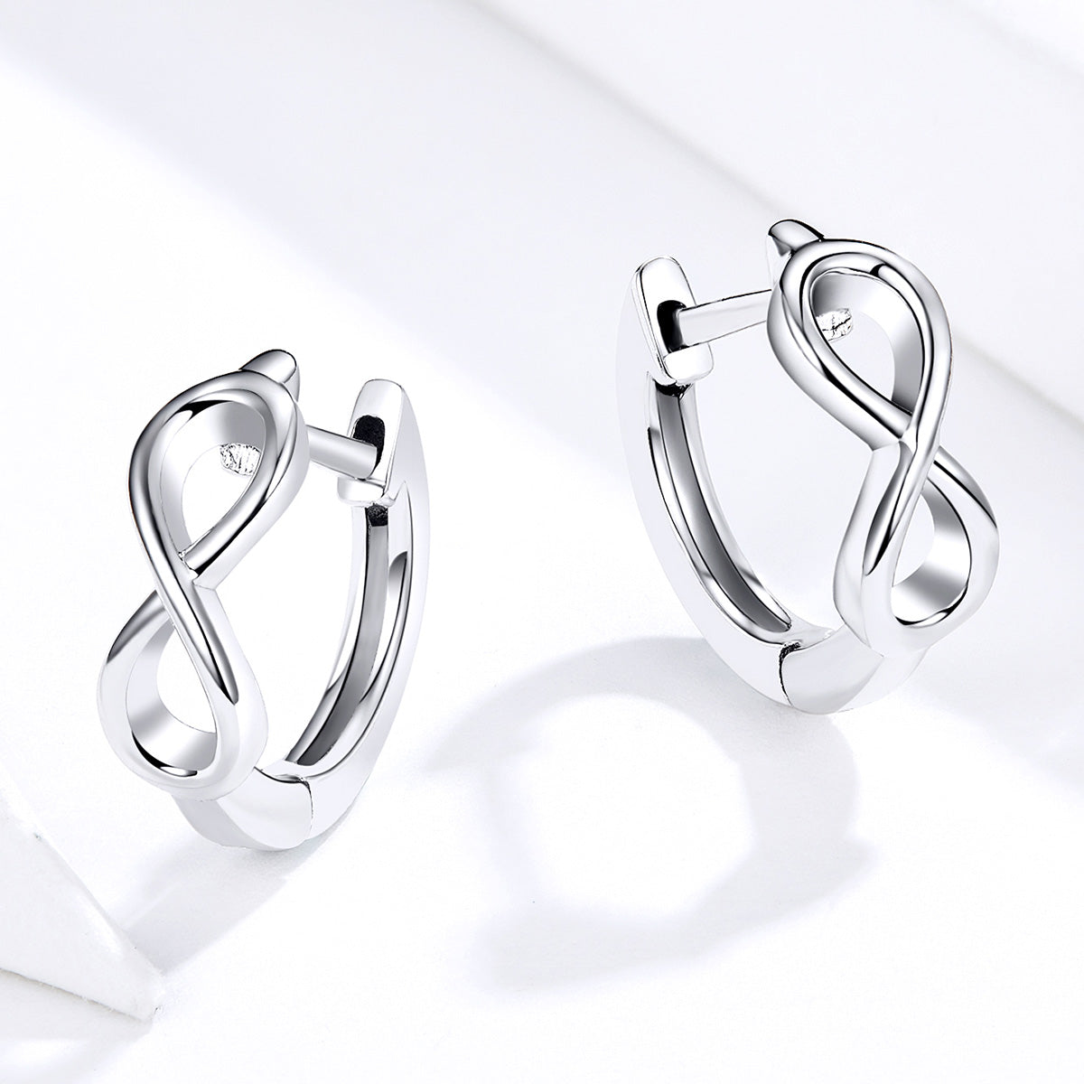 925 Sterling Silver Earrings - 1.2*0.4cm, Platinum Plated for Women