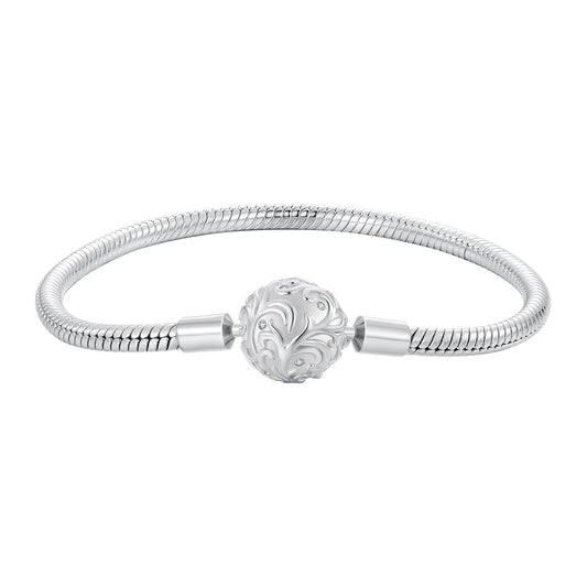 925 Sterling Silver White Gold Plated 17cm CZ Pavé Bracelet for Women