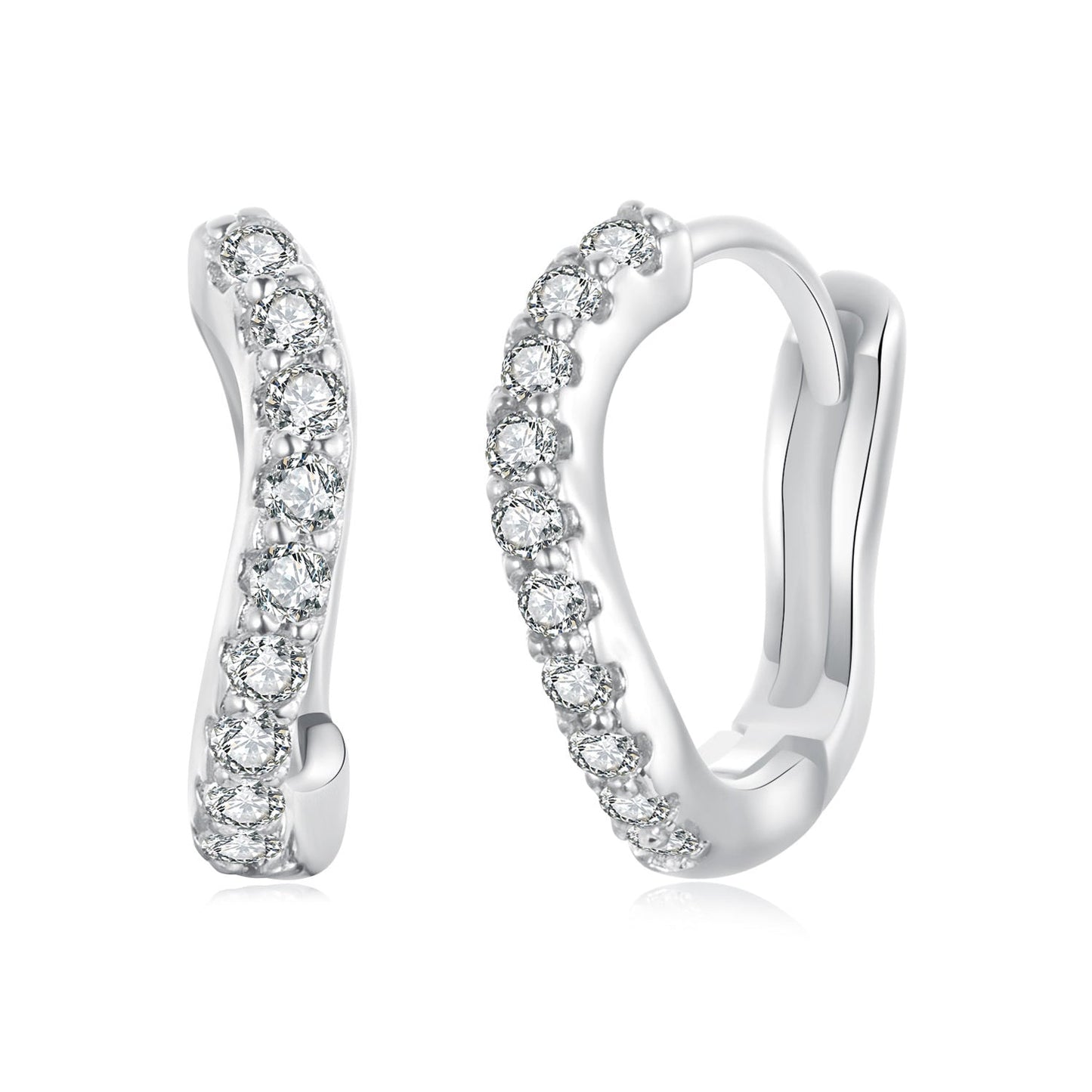 925 Sterling Silver Pavé CZ Earrings for Women