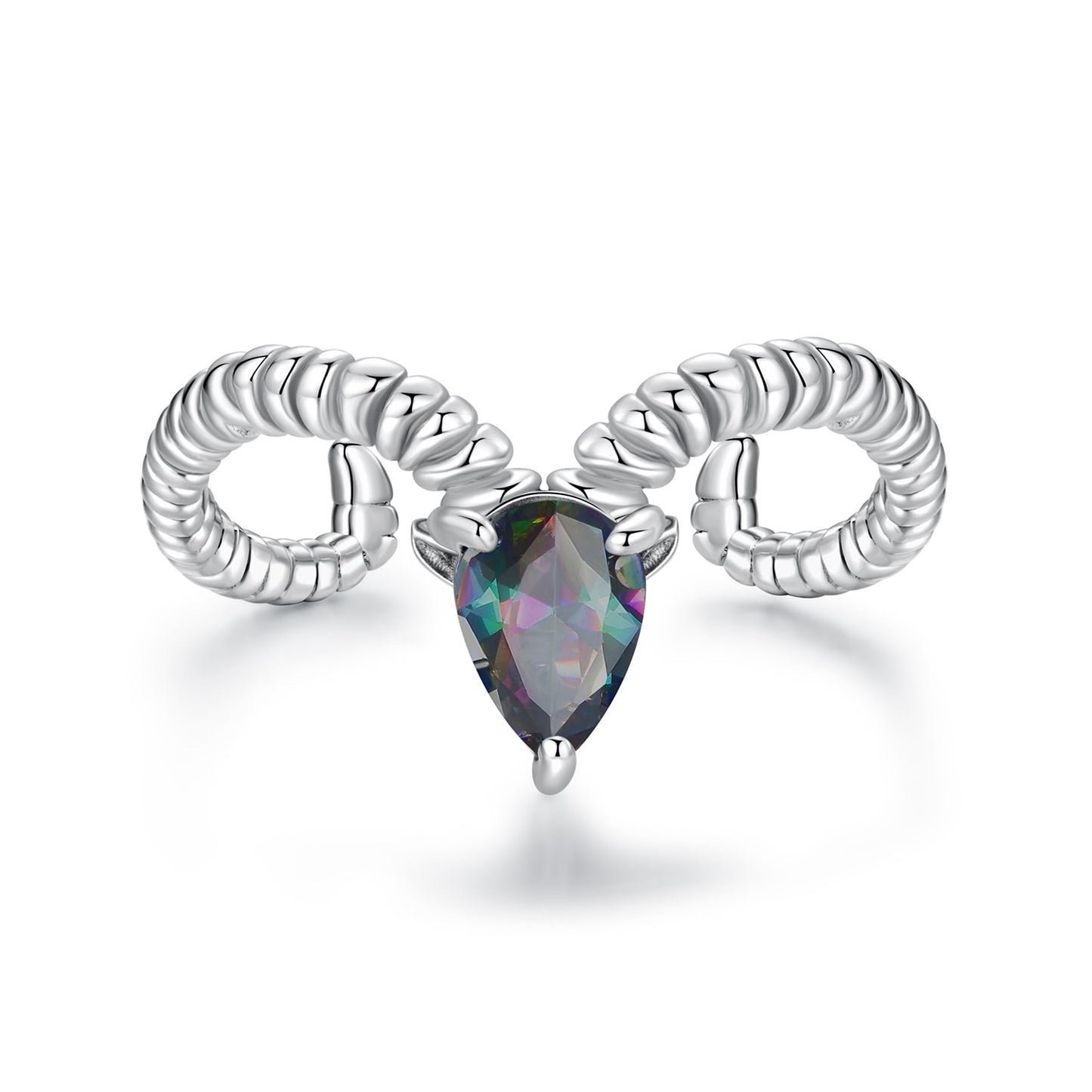 925 Sterling Silver Ring with Transparent Glass - Stylish E | 0.2cm Width for Women