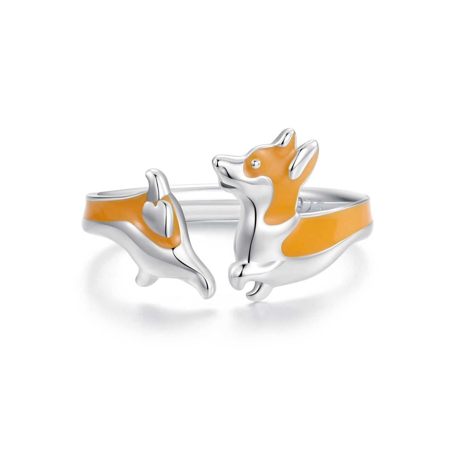 925 Sterling Silver Enamel Plated White Gold 2.6mm Ring
