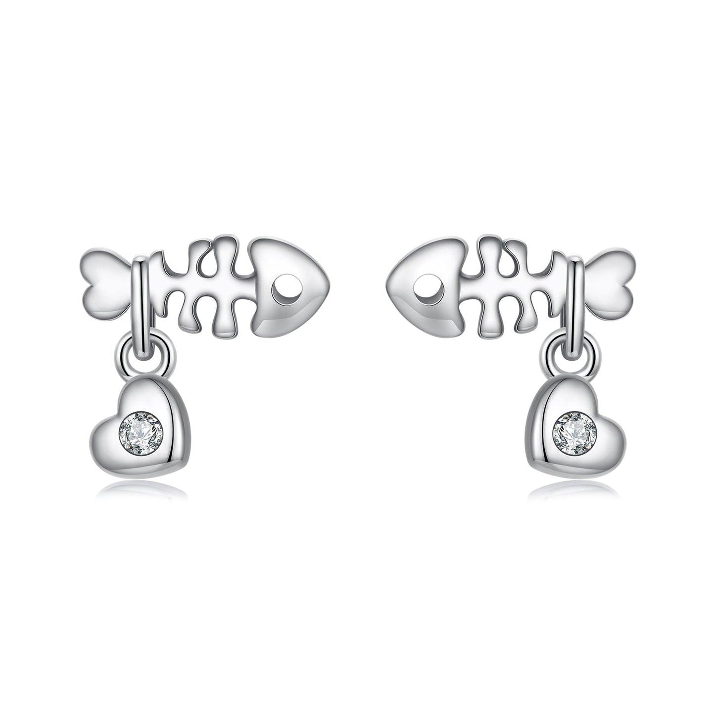 925 Sterling Silver Earrings with Pavé Setting CZ in Oxidized Silver