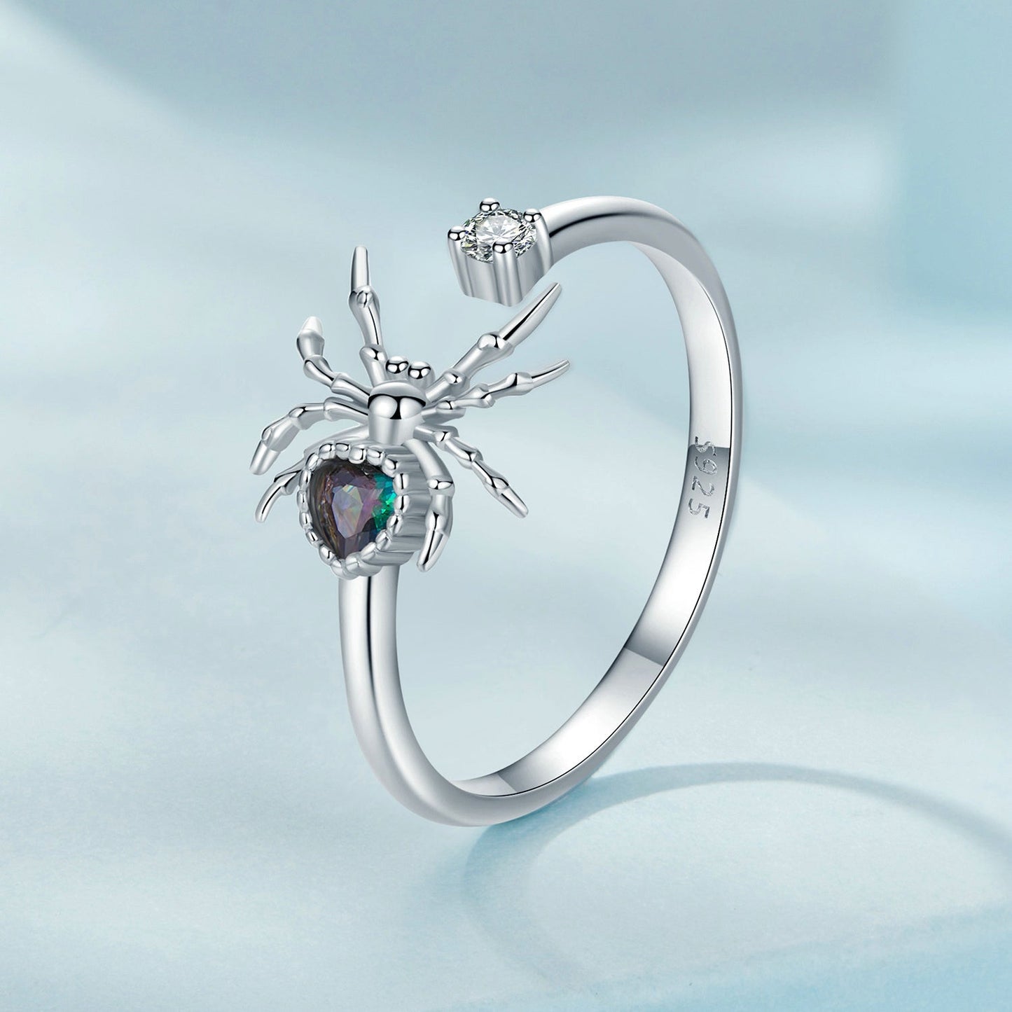 925 Sterling Silver White Gold Plated Ring with Pavé Setting CZ for Women