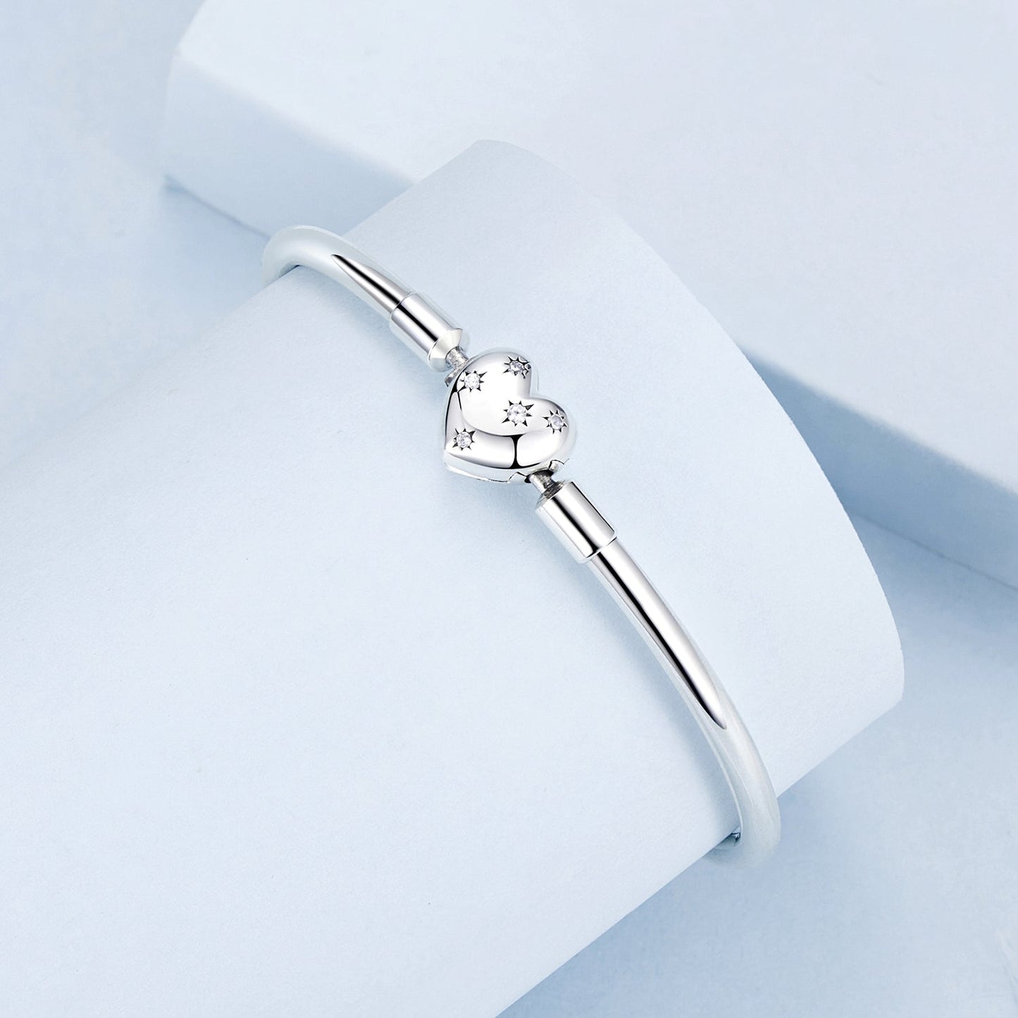 925 Sterling Silver White Gold Plated 17.0cm CZ Bracelet for Women