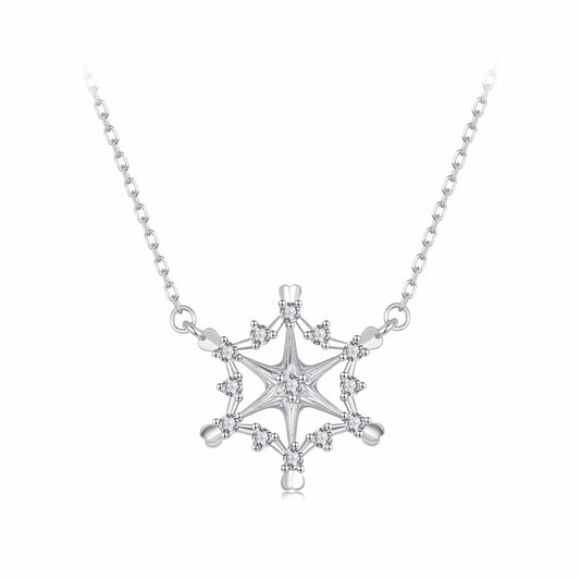 925 Sterling Silver White Gold Plated 1.8x1.9cm CZ Pendant Necklace for Women