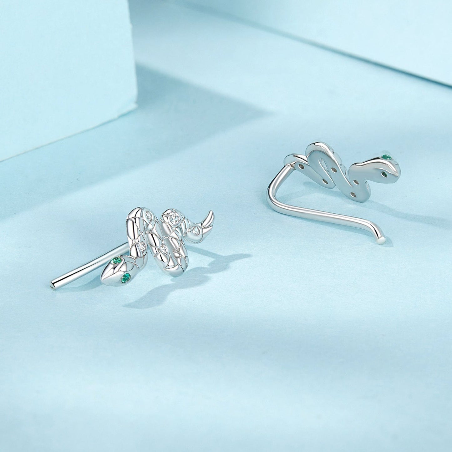 925 Sterling Silver Earrings with Pavé Setting and White Gold Plating for Women