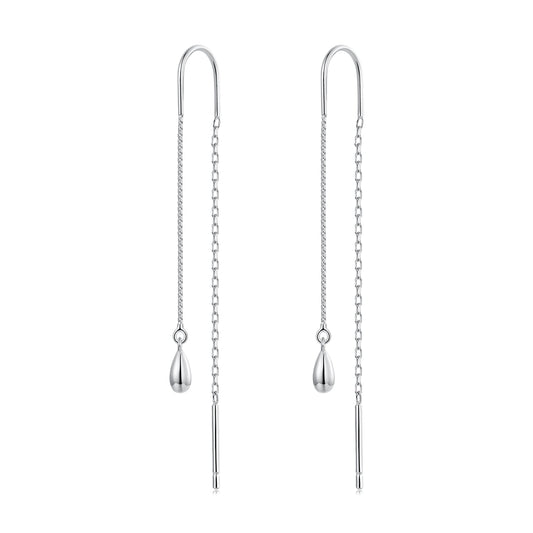 925 Sterling Silver Plated White Gold Water Droplet Earrings for Women
