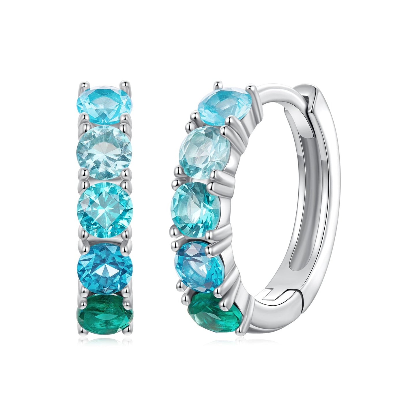 925 Sterling Silver Earrings with White Gold Plating and CZ for Women