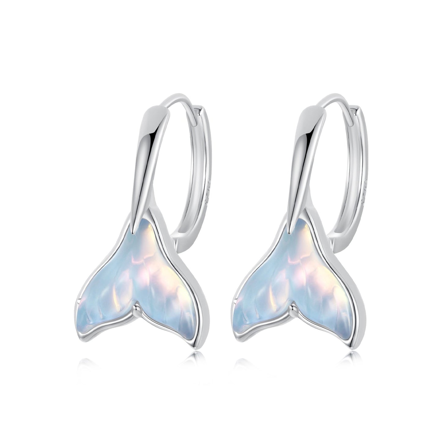 925 Sterling Silver Transparent Glass Earrings for Women