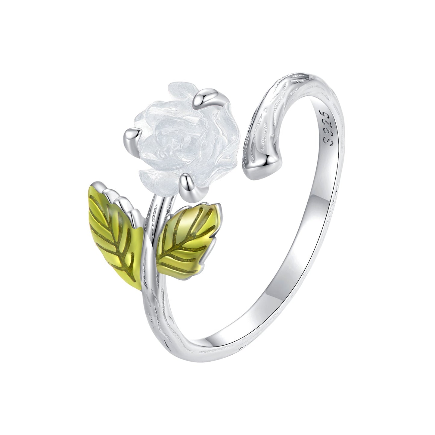 925 Sterling Silver Enamel Resin Ring 1.7mm Width