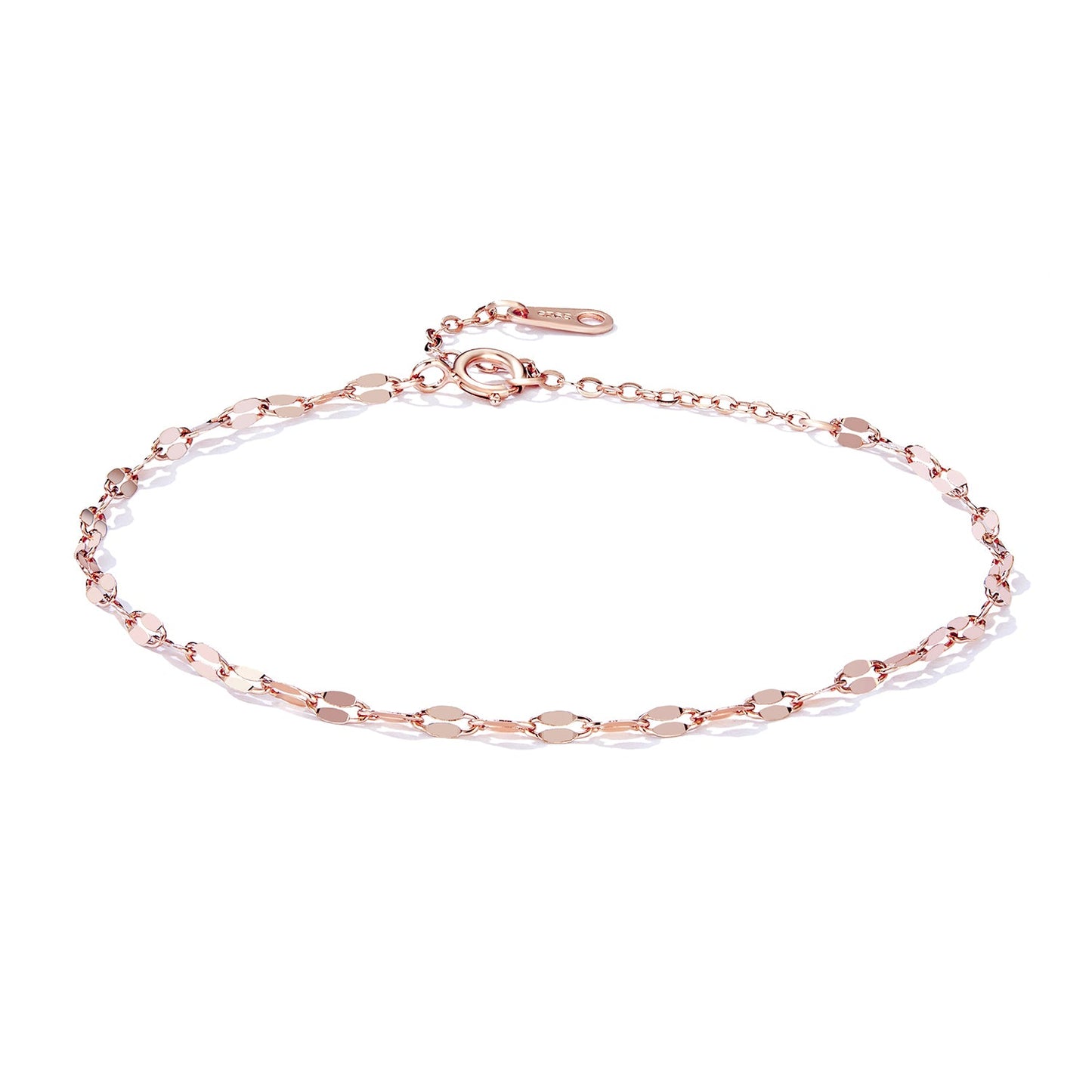 925 Sterling Silver Adjustable Rose Gold Bracelet for Women