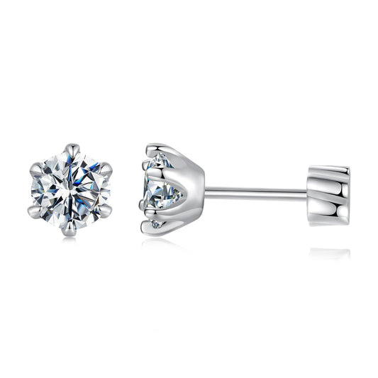 925 Sterling Silver 0.5 Carat Moissanite Earrings for Women