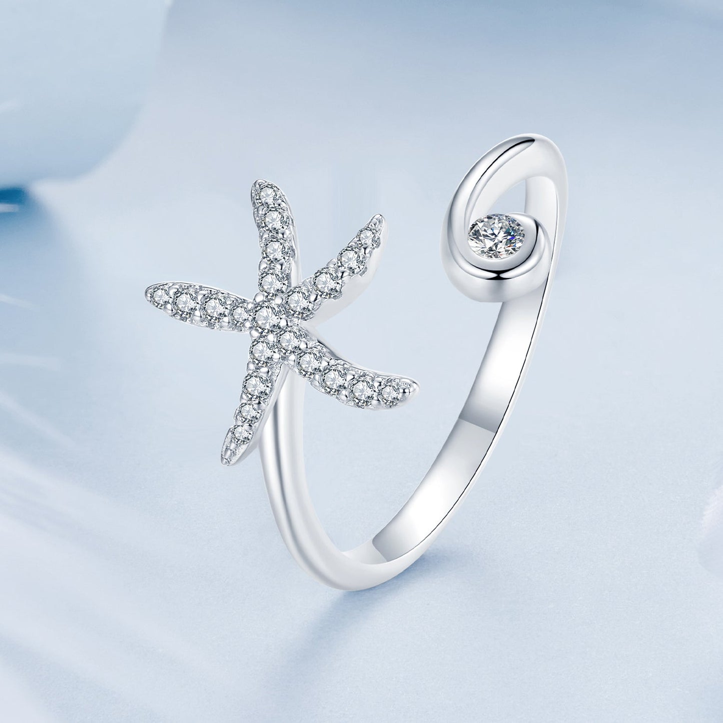 925 Sterling Silver Pavé Setting White Gold Ring for Women