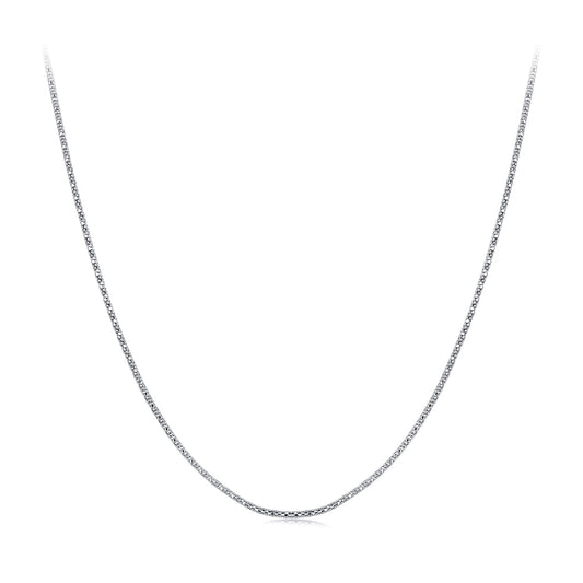 925 Sterling Silver White Gold Plated 40+5cm Necklace for Women