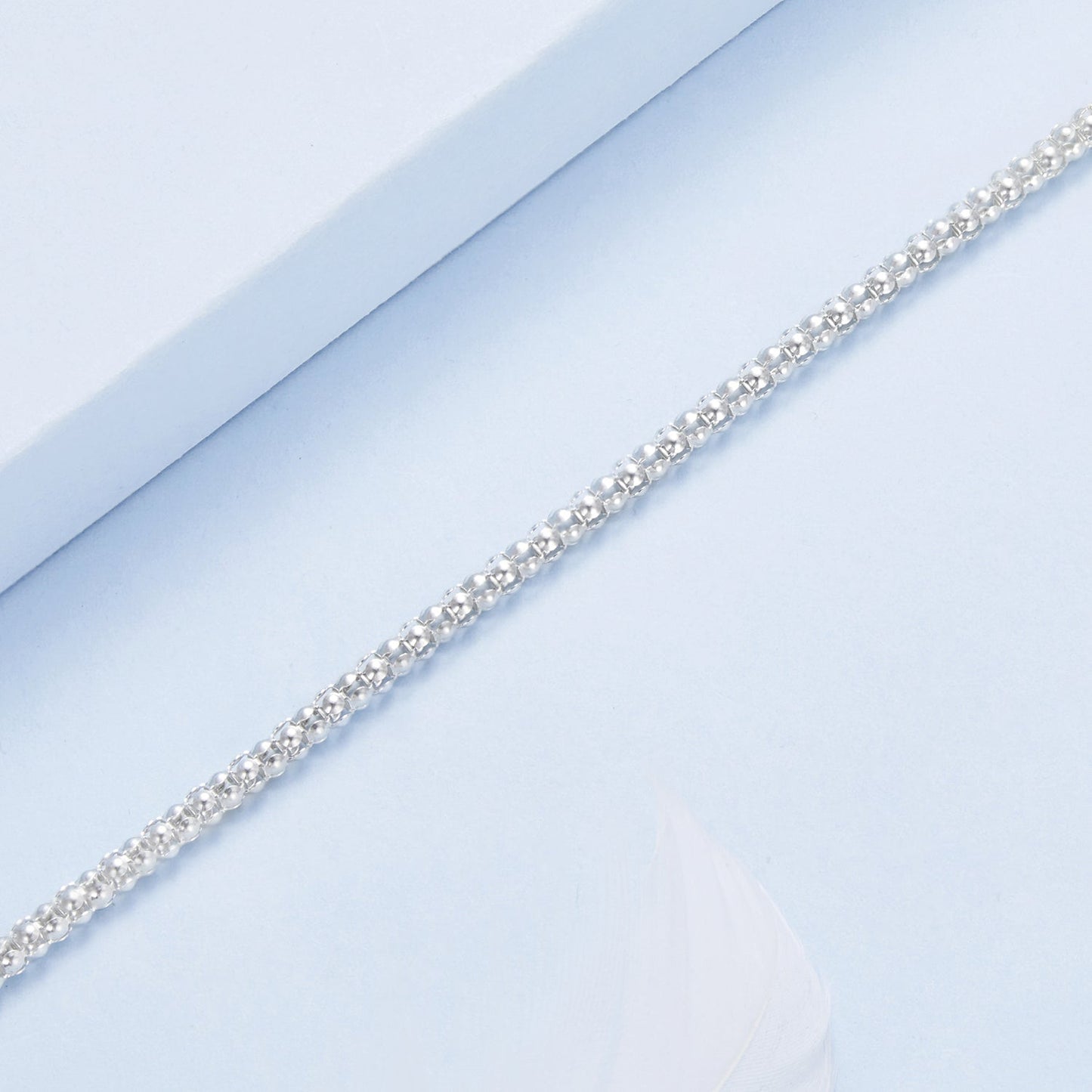 925 Sterling Silver Bracelet 17cm Heart-shaped 1.0cm for Women