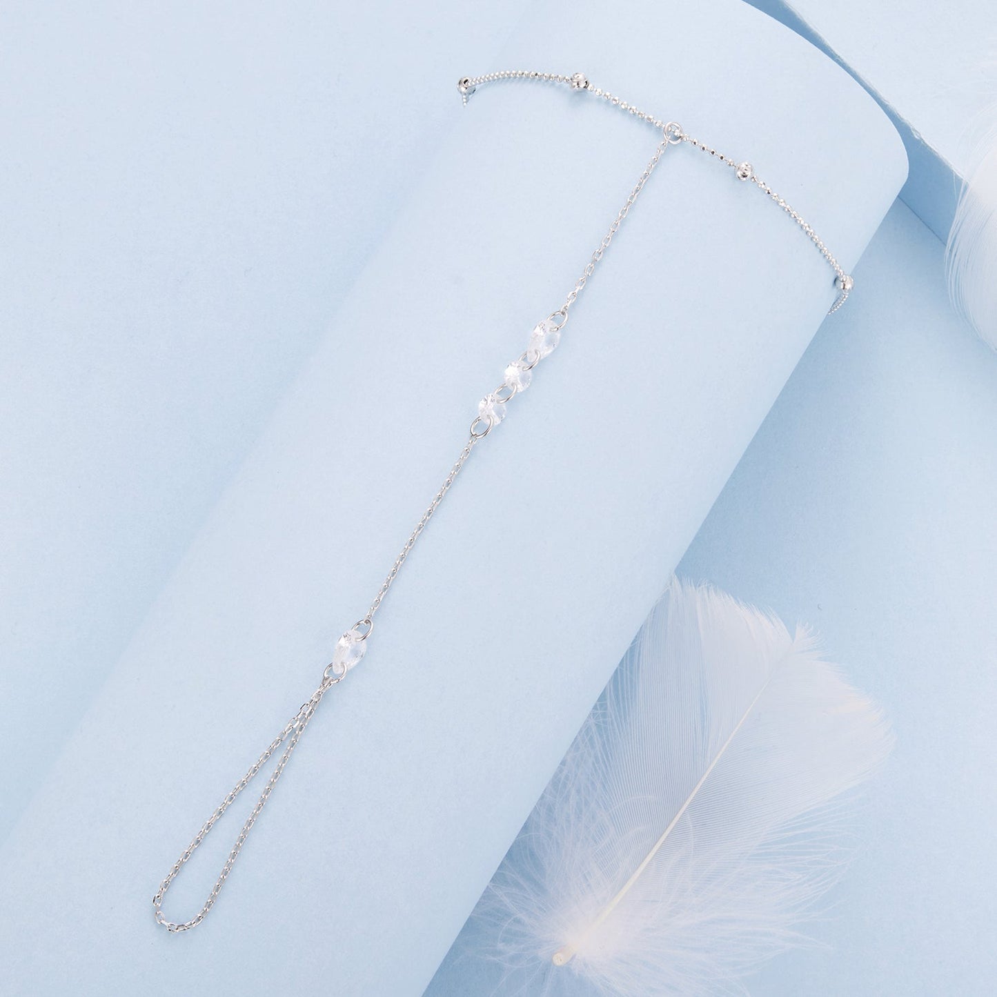 925 Sterling Silver White Gold Plated Bracelet with Pavé Setting CZ for Women