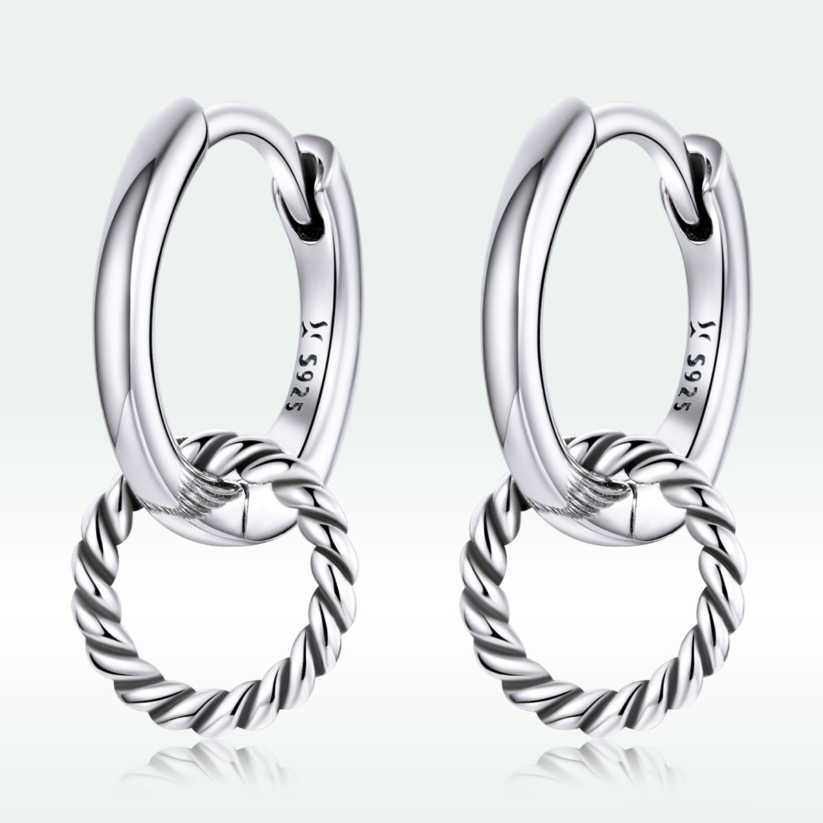 925 Sterling Silver & Oxidized Silver Earrings for Women