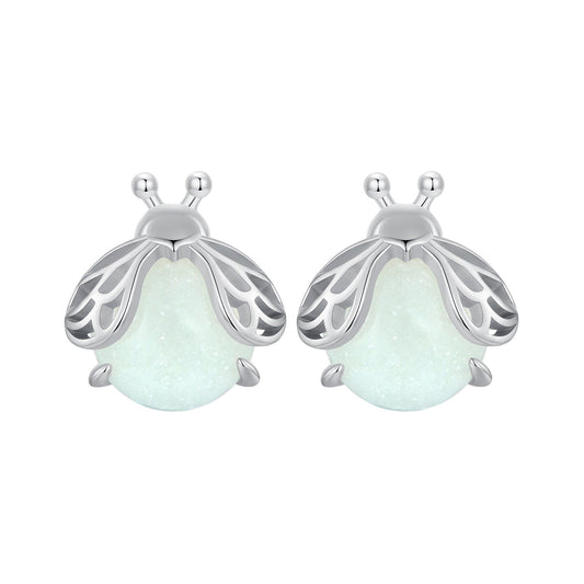925 Sterling Silver Luminous Stone Earrings