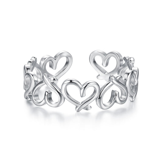 925 Sterling Silver and White Gold Plated Ring for Women
