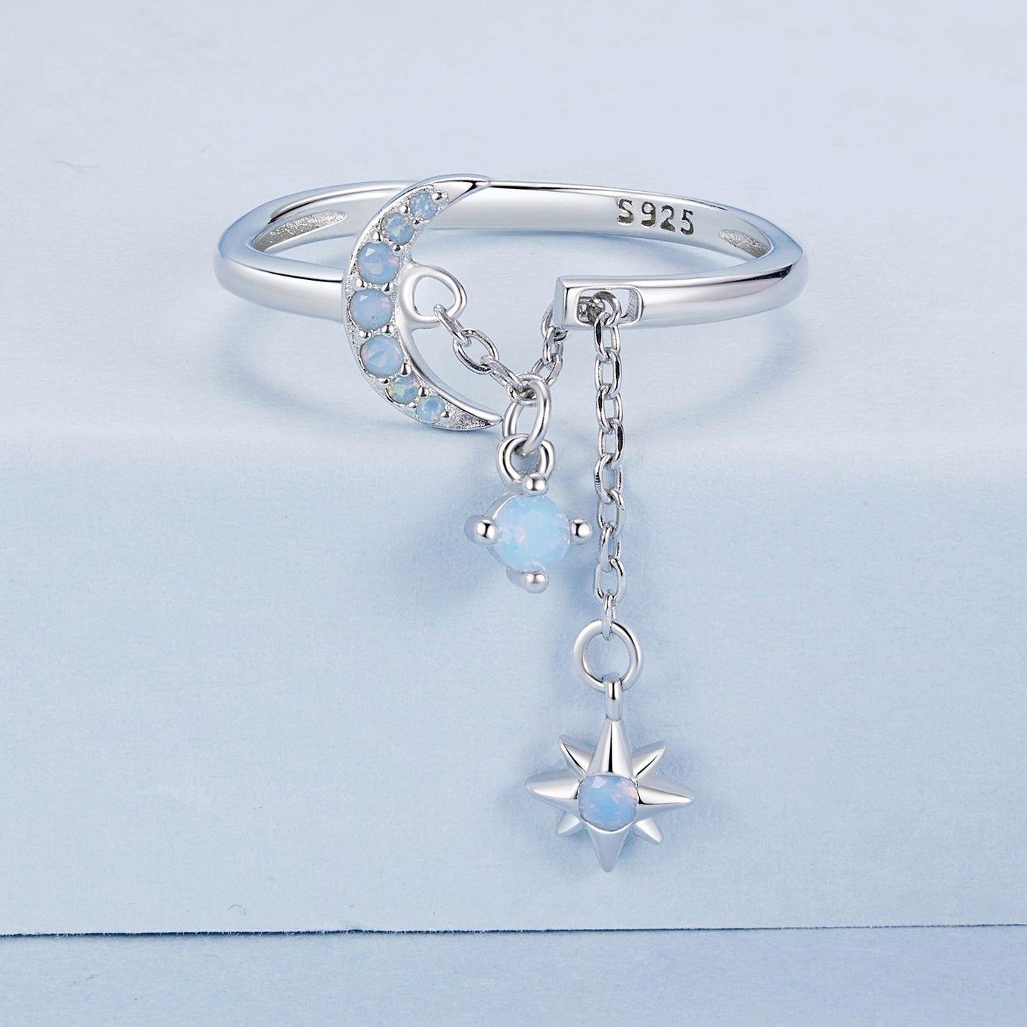 925 Sterling Silver Nano Opal Stone Ring for Women