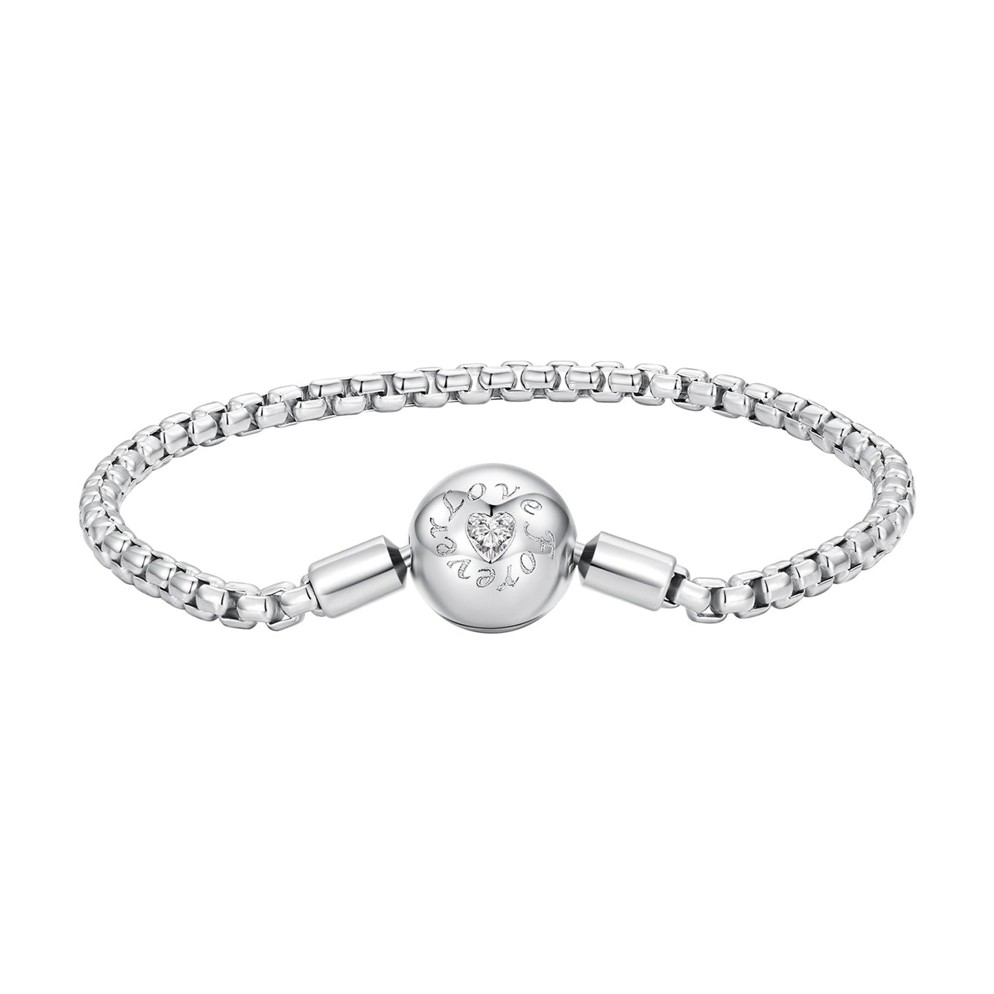 925 Sterling Silver Bracelet 19cm with CZ Stones for Women