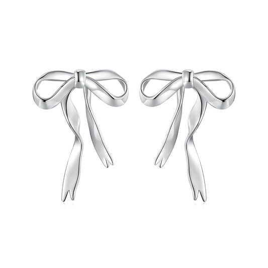 925 Sterling Silver Earrings with White Gold Plating - 1.8x1.3cm for Women