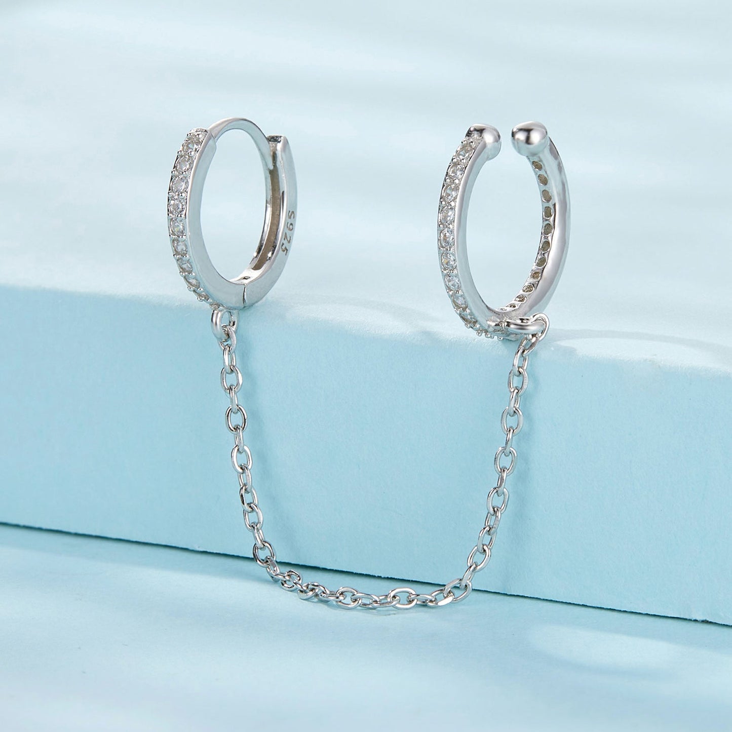 S925 Sterling Silver Earrings with Pavé Setting CZ for Women