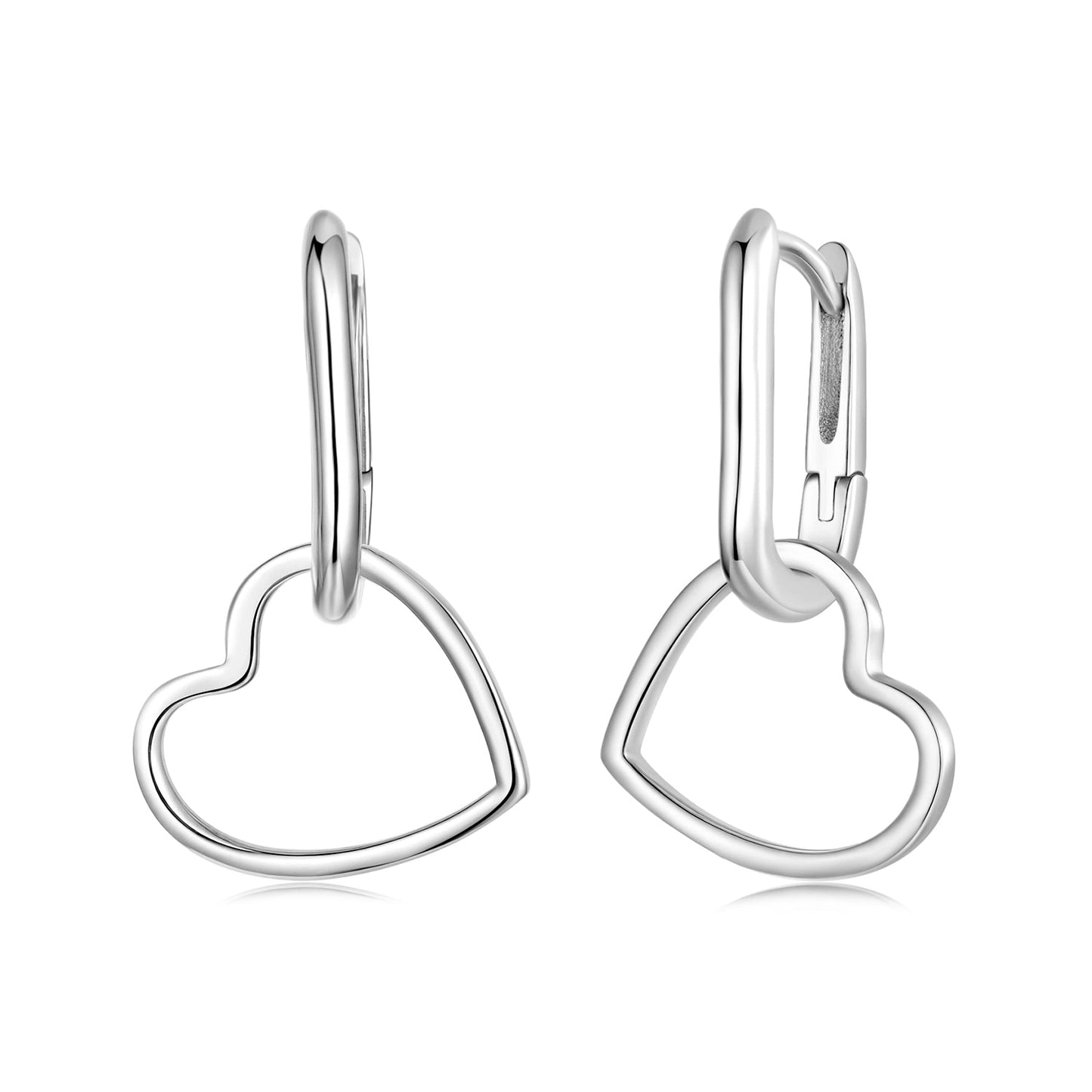 925 Sterling Silver Earrings with Love Pendant for Women