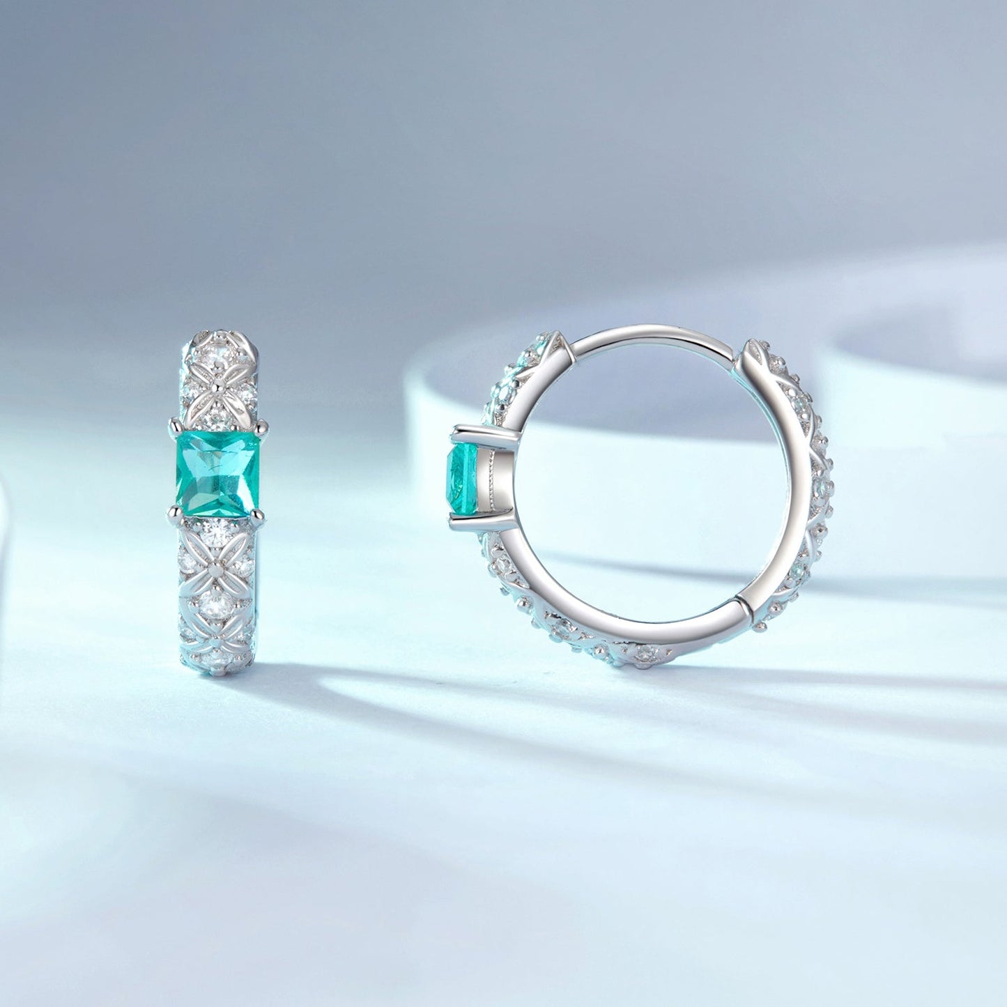 925 Sterling Silver Pavé Setting CZ Earrings for Women